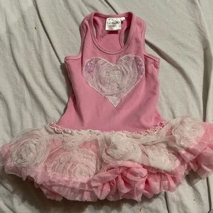 Pink lace /heart boutique dress 18m